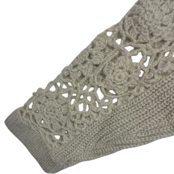 NWT Zara Combined Crochet Knit Cardigan Sweater Womens Small Green Cottagecore - Picture 9 of 15